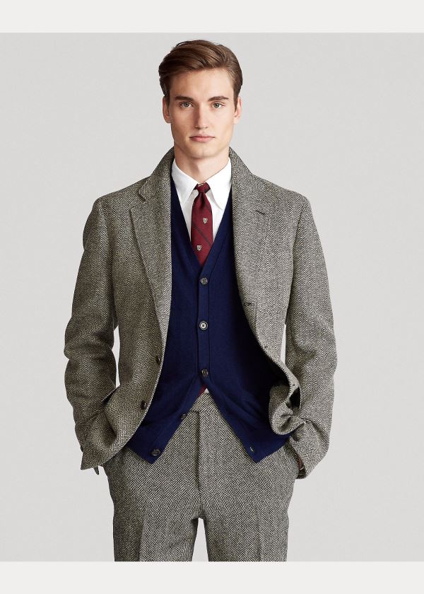 Ralph Lauren Bavlněné-Cashmere Svetrové Vest Světle Tmavě Blankyt | 0jMaapSj