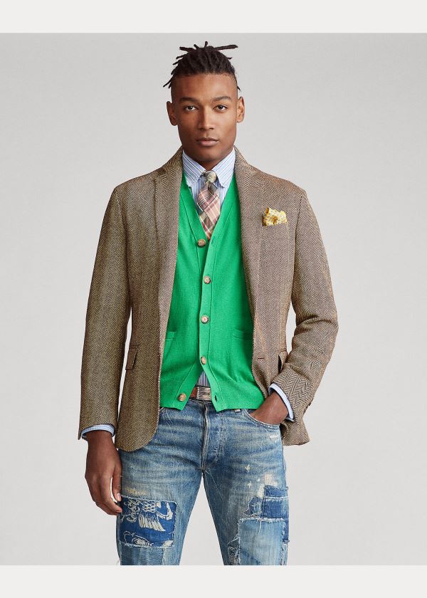 Ralph Lauren Bavlněné-Cashmere Svetrové Vest Zelene | TU8dAyOj