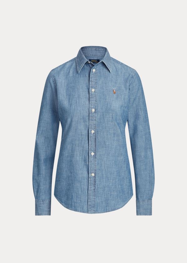 Ralph Lauren Bavlněné Chambray Shirt Indigo | zuhJGzVw