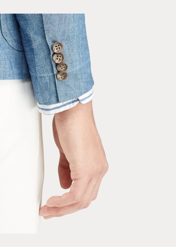 Ralph Lauren Bavlněné Chambray Suit Jacket Světle Blankyt | 8OHNKgRD