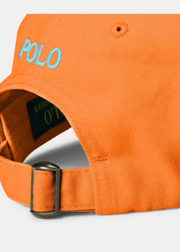 Ralph Lauren Bavlněné Chino Neon Ball Cap Oranžové | Z3qKfWSF