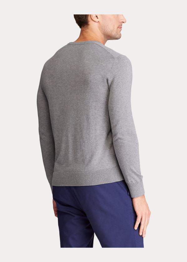 Ralph Lauren Bavlněné Crewneck Svetrové Šedé | 6whVry7F