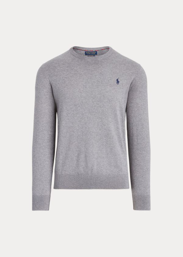 Ralph Lauren Bavlněné Crewneck Svetrové Šedé | 6whVry7F