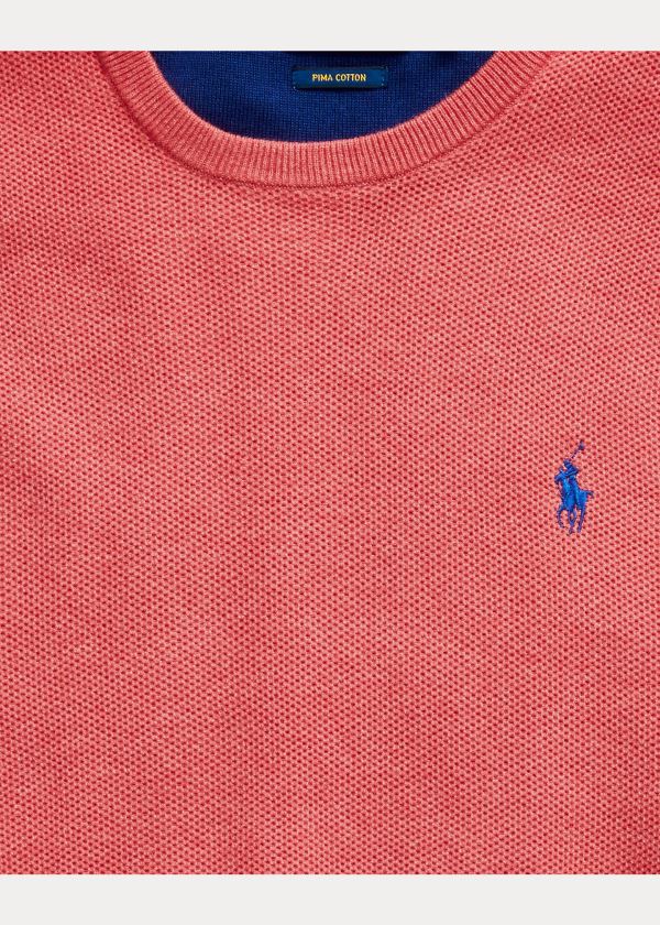 Ralph Lauren Bavlněné Crewneck Svetrové Koralove | FMqVWMg8