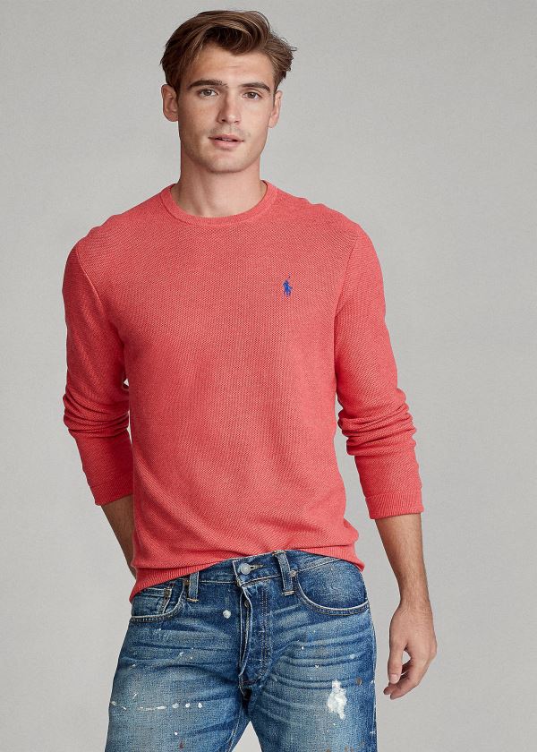 Ralph Lauren Bavlněné Crewneck Svetrové Koralove | FMqVWMg8