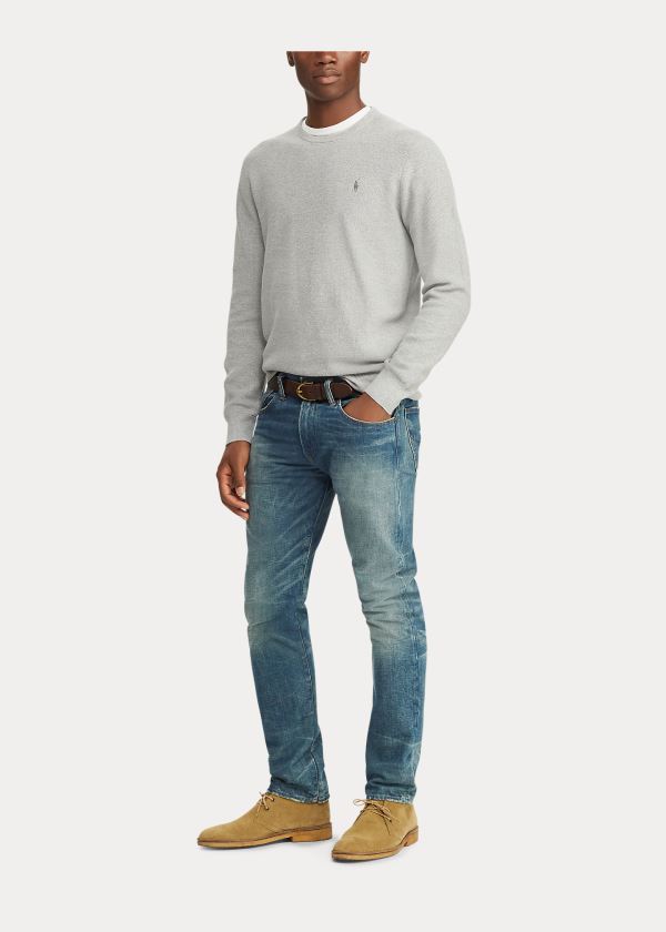 Ralph Lauren Bavlněné Crewneck Svetrové Šedé | IDQeJhbc