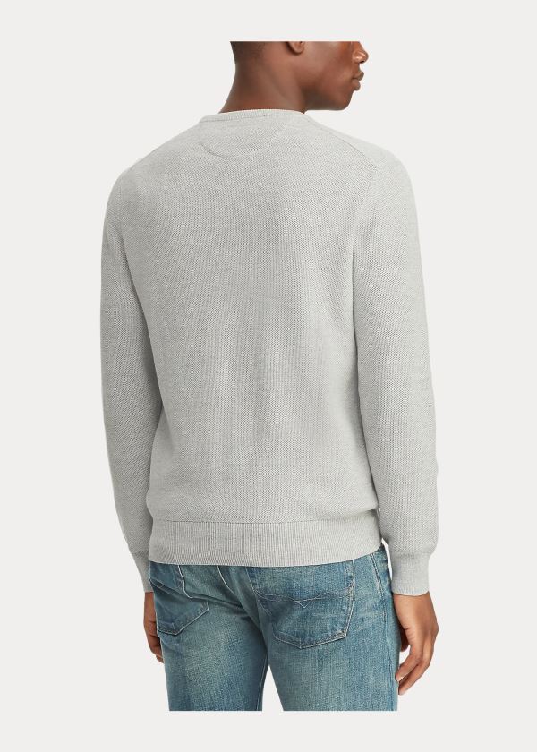 Ralph Lauren Bavlněné Crewneck Svetrové Šedé | IDQeJhbc