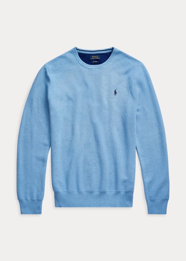 Ralph Lauren Bavlněné Crewneck Svetrové Královská Modrá Blankyt | UBU5rvtR