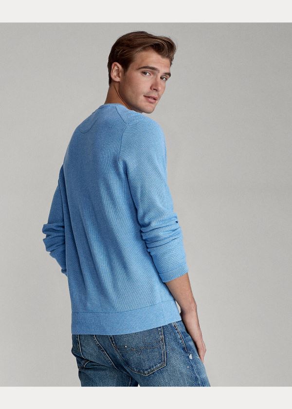 Ralph Lauren Bavlněné Crewneck Svetrové Královská Modrá Blankyt | UBU5rvtR