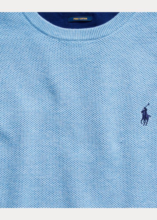 Ralph Lauren Bavlněné Crewneck Svetrové Královská Modrá Blankyt | UBU5rvtR