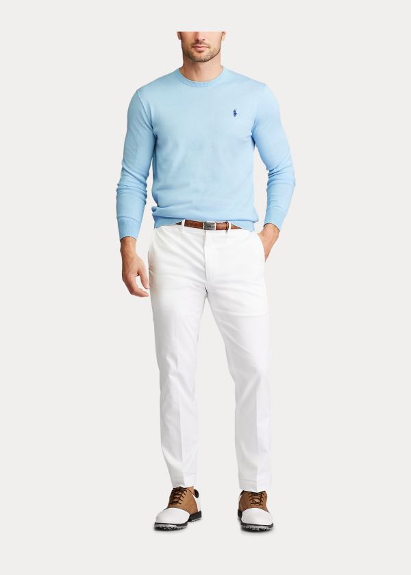 Ralph Lauren Bavlněné Crewneck Svetrové Blankyt | Y3YRBM5s
