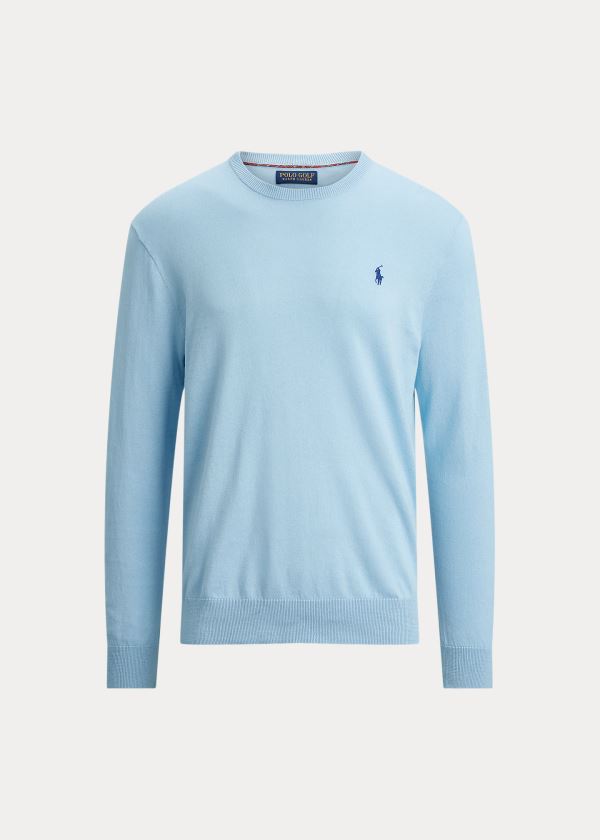 Ralph Lauren Bavlněné Crewneck Svetrové Blankyt | Y3YRBM5s