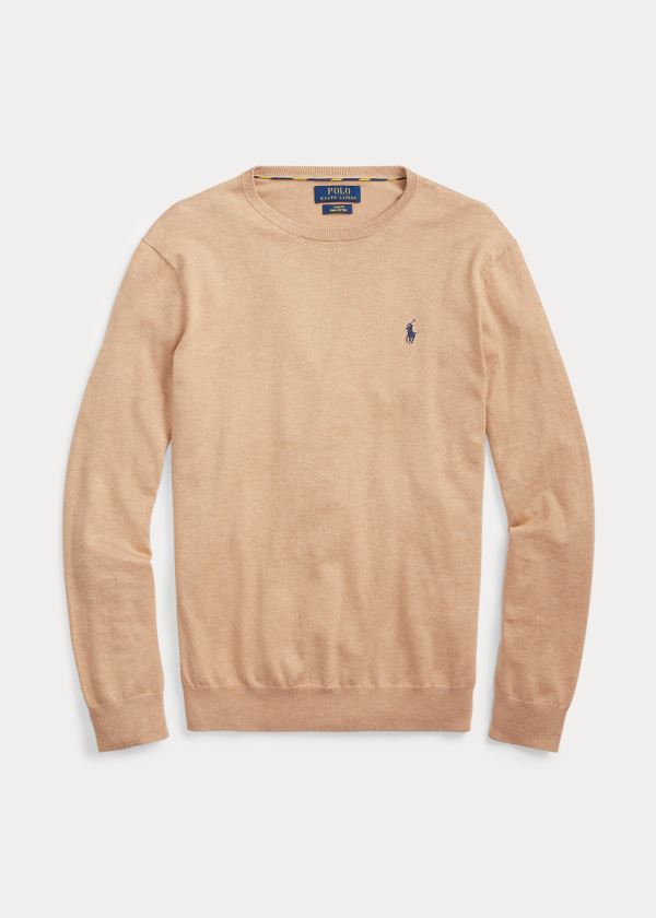 Ralph Lauren Bavlněné Crewneck Svetrové Hnědé | jTcVhzAk