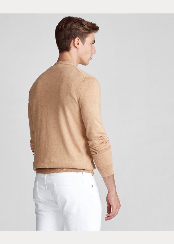 Ralph Lauren Bavlněné Crewneck Svetrové Hnědé | jTcVhzAk