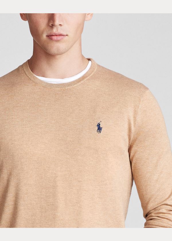 Ralph Lauren Bavlněné Crewneck Svetrové Hnědé | jTcVhzAk