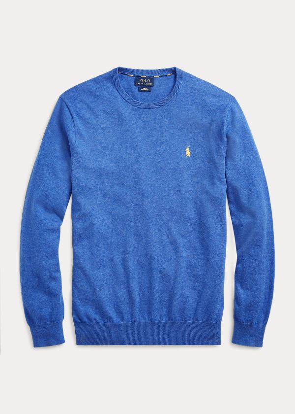 Ralph Lauren Bavlněné Crewneck Svetrové Blankyt | k6xzmnJn