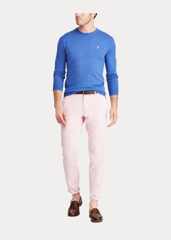Ralph Lauren Bavlněné Crewneck Svetrové Blankyt | k6xzmnJn