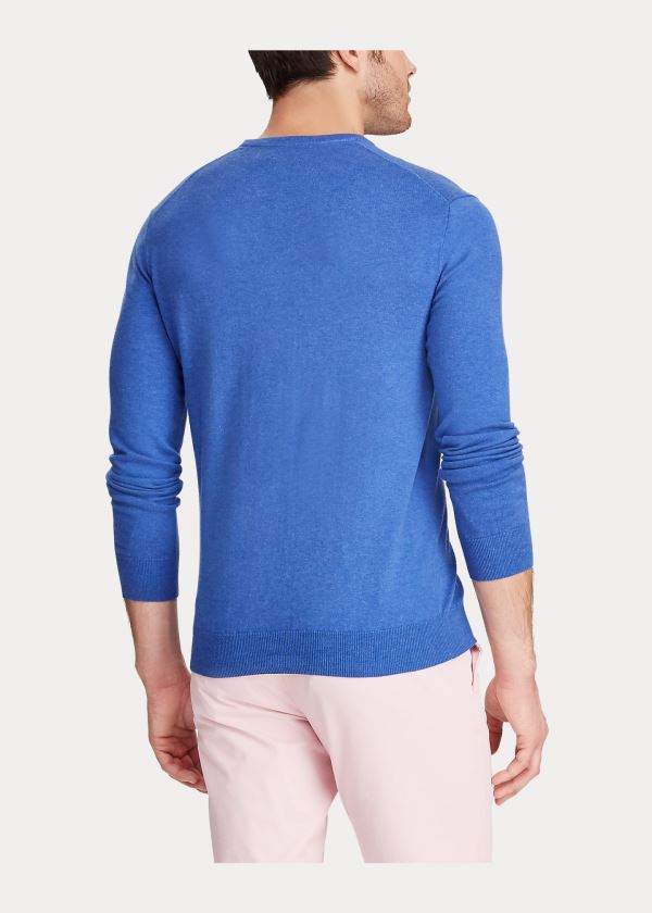 Ralph Lauren Bavlněné Crewneck Svetrové Blankyt | k6xzmnJn