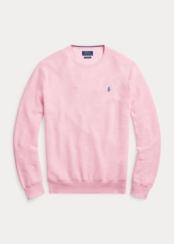 Ralph Lauren Bavlněné Crewneck Svetrové Růžové | m2NOUkVJ