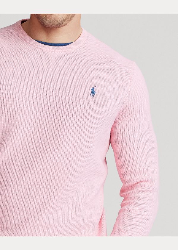 Ralph Lauren Bavlněné Crewneck Svetrové Růžové | m2NOUkVJ