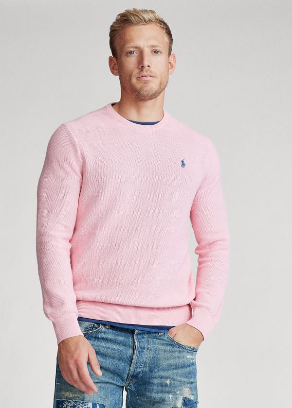 Ralph Lauren Bavlněné Crewneck Svetrové Růžové | m2NOUkVJ