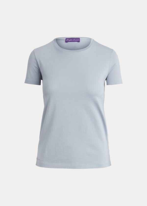 Ralph Lauren Bavlněné Crewneck T-Shirt Blankyt | gb4TuAnT
