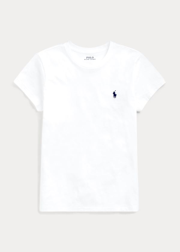 Ralph Lauren Bavlněné Crewneck T-Shirt Bílé | obDsB8cv