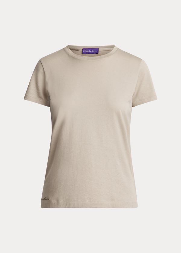 Ralph Lauren Bavlněné Crewneck T-Shirt Hnědé | xxm62bRJ