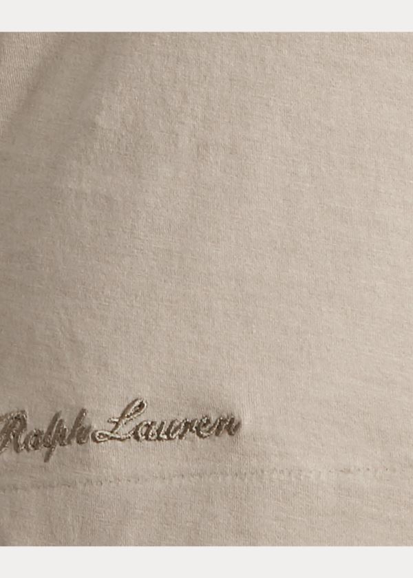 Ralph Lauren Bavlněné Crewneck T-Shirt Hnědé | xxm62bRJ