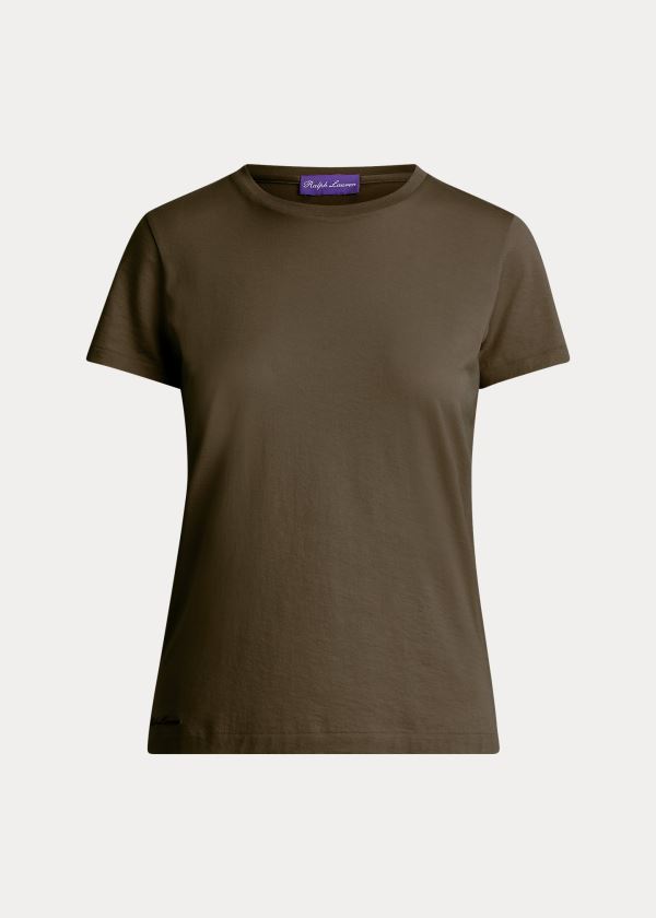 Ralph Lauren Bavlněné Crewneck T-Shirt Olivy Zelené | BFYQv04S