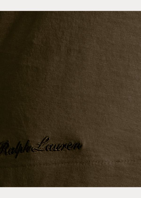 Ralph Lauren Bavlněné Crewneck T-Shirt Olivy Zelené | BFYQv04S