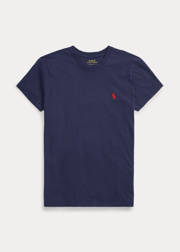 Ralph Lauren Bavlněné Crewneck T-Shirt Tmavě Blankyt | evrD0xhv