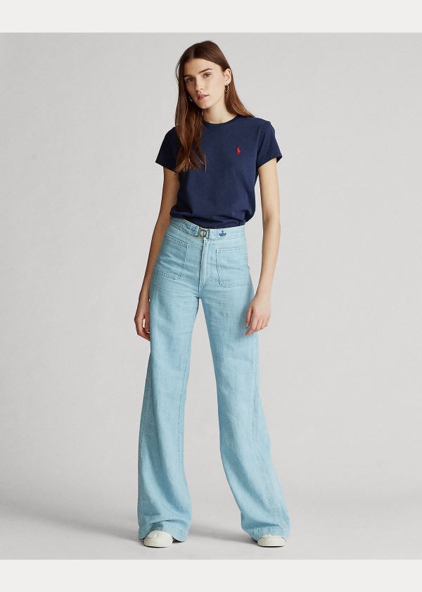 Ralph Lauren Bavlněné Crewneck T-Shirt Tmavě Blankyt | evrD0xhv