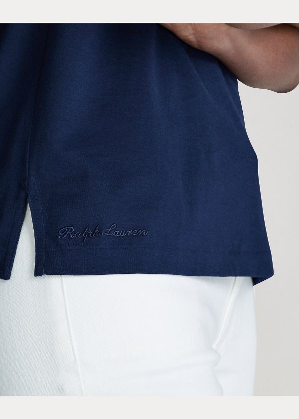 Ralph Lauren Bavlněné Crewneck T-Shirt Tmavě Blankyt | xr3IToUe