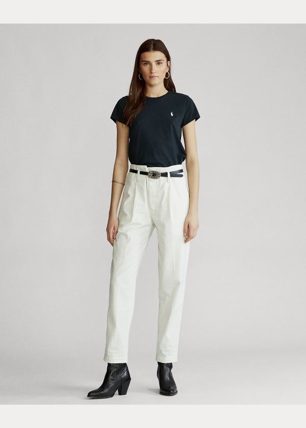 Ralph Lauren Bavlněné Crewneck T-Shirt Černé | 7nkMrbkq