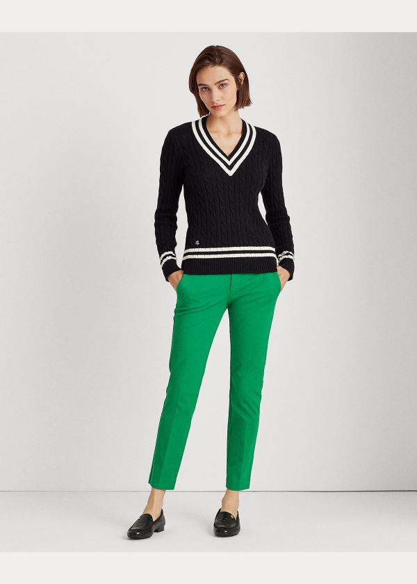 Ralph Lauren Bavlněné Cricket Svetrové Černé Krém | 1KR7GZ9x