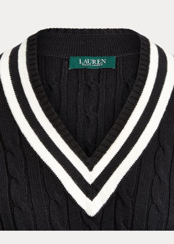 Ralph Lauren Bavlněné Cricket Svetrové Černé Krém | 1KR7GZ9x