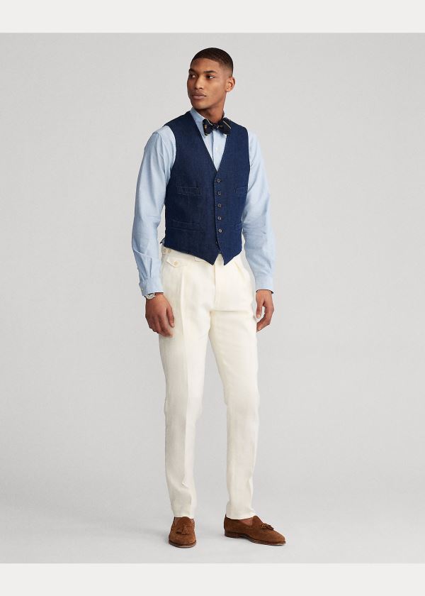 Ralph Lauren Bavlněné Denim Vest Indigo | oZstTO13