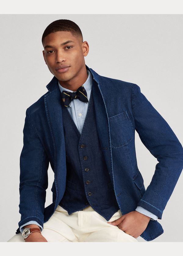 Ralph Lauren Bavlněné Denim Vest Indigo | oZstTO13