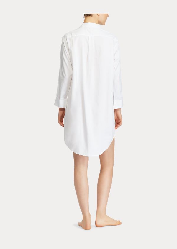 Ralph Lauren Bavlněné Dobby Pajama Shirt Bílé | 3XrQPgGh