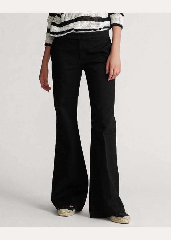 Ralph Lauren Bavlněné Flare Pant Černé | DHV7x6gS