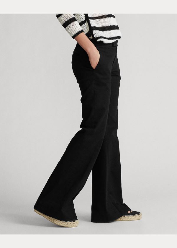 Ralph Lauren Bavlněné Flare Pant Černé | DHV7x6gS