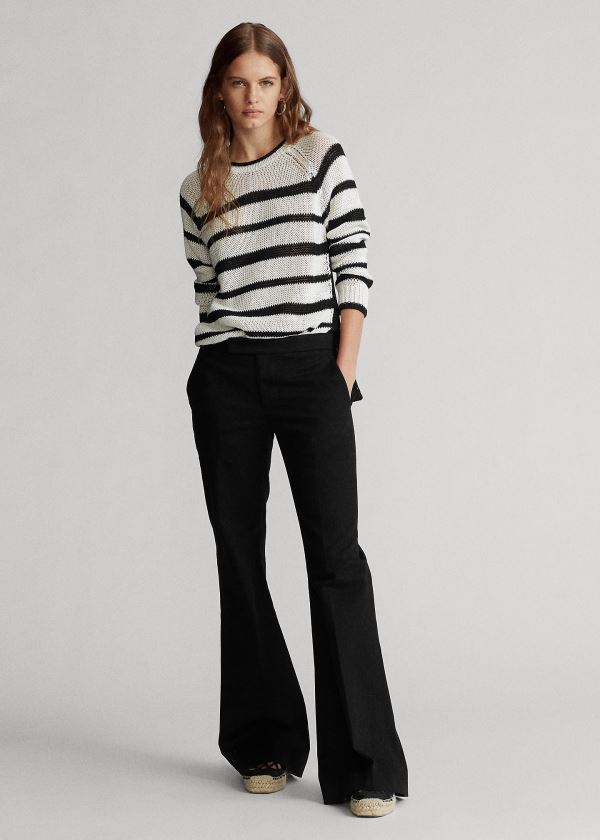 Ralph Lauren Bavlněné Flare Pant Černé | DHV7x6gS