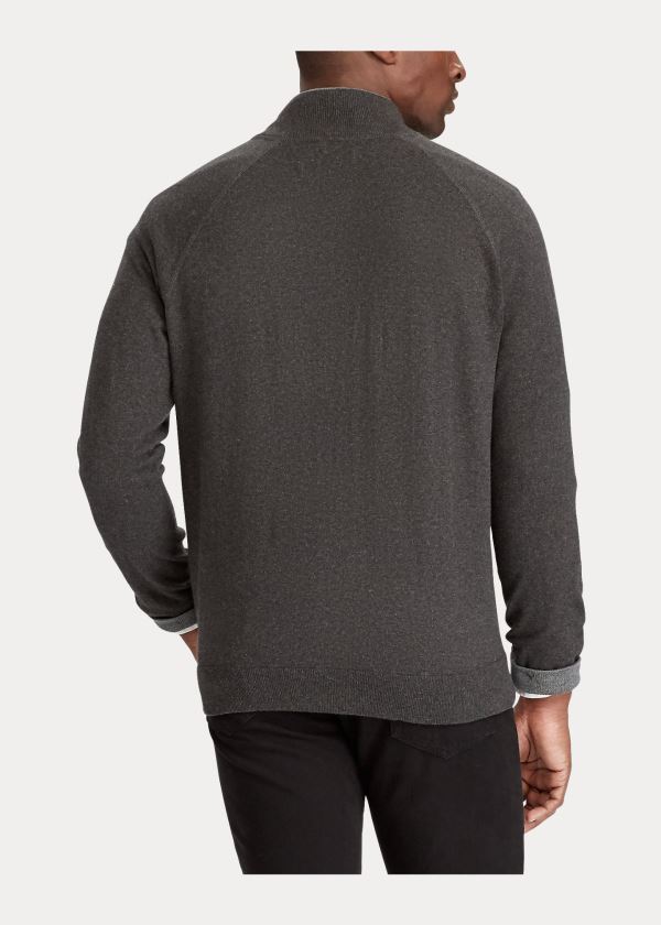 Ralph Lauren Bavlněné Full-Zip Svetrové Tmavě Šedé | 75mzuzVP