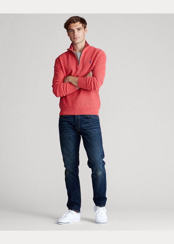 Ralph Lauren Bavlněné Half-Zip Svetrové Koralove | SSvksbGZ