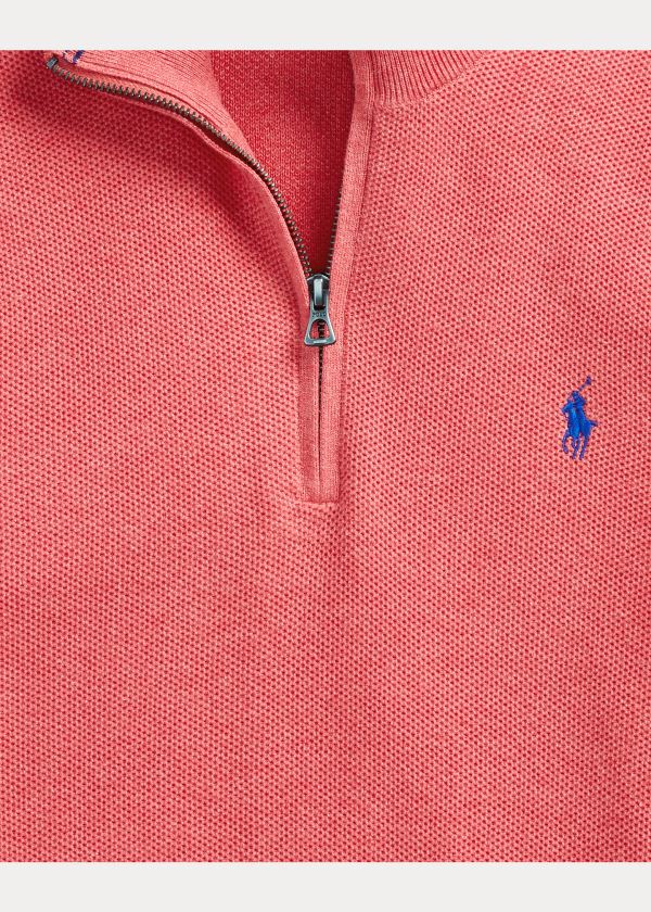 Ralph Lauren Bavlněné Half-Zip Svetrové Koralove | SSvksbGZ