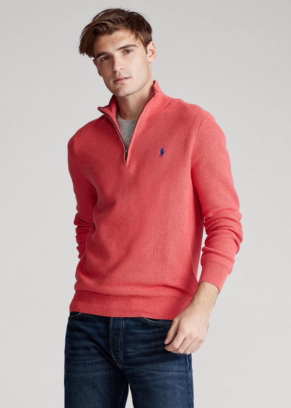 Ralph Lauren Bavlněné Half-Zip Svetrové Koralove | SSvksbGZ