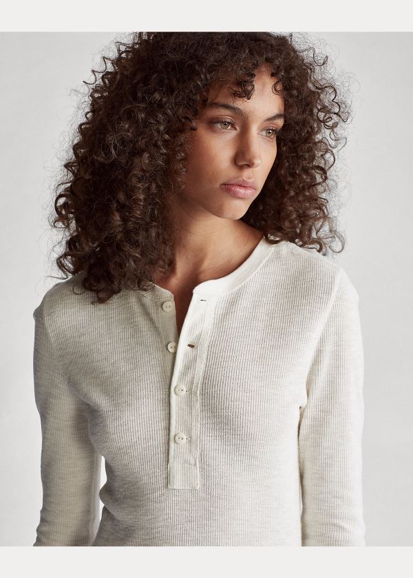 Ralph Lauren Bavlněné Henley Šaty Bílé | rfU3Rv6K