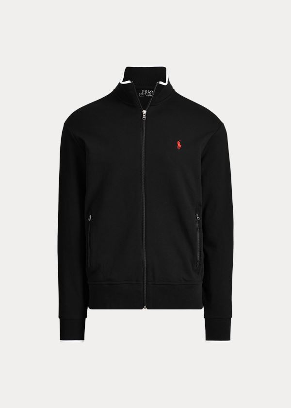 Ralph Lauren Bavlněné Interlock Track Jacket Černé | 0NI1Gn2t