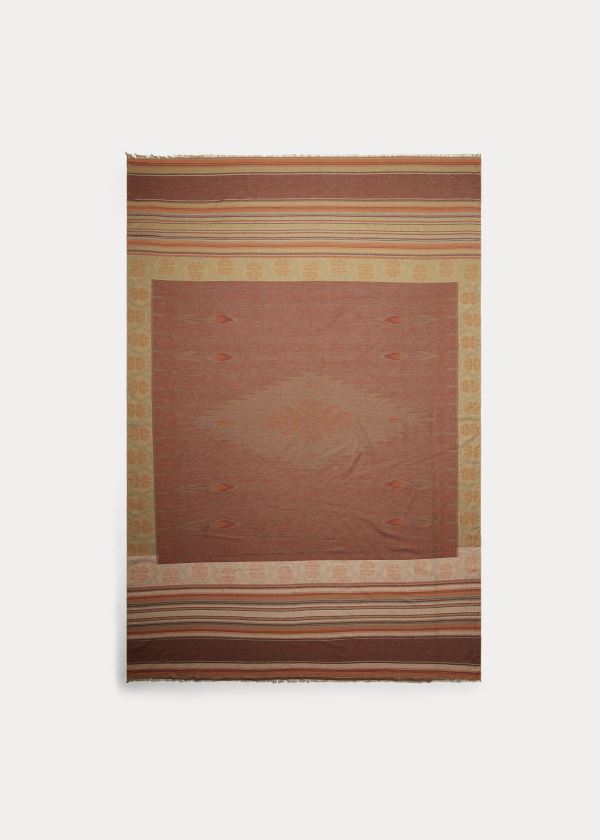Ralph Lauren Bavlněné Jacquard Wrap Scarf Červené Krém Viacfarebný | WLa05AKK